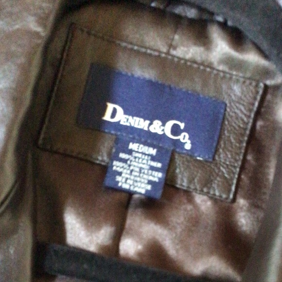 Denim&Co deep chocolate leather Jacket, medium - Picture 5 of 6
